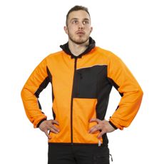 Fleece jakke Cayden i oransje og svart, perfekt for kalde dager med stil.