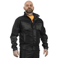 Svart arbeidsjakke i Henrik-modell, perfekt for bruk i tøffe miljøer.
