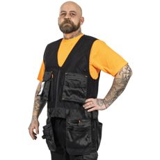 Svart håndverkervest Hector, konstruert for holdbarhet og funksjonalitet på jobben.
