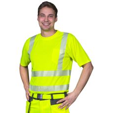 Gul Varsel T-skjorte, klasse 2, gir høy synlighet og sikkerhet for yrkesbruk.