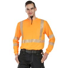 Oransje varselkjorte Titan, designet for høy synlighet og komfort under arbeid.