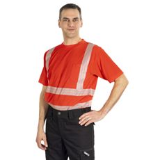 Rød Varsel T-skjorte Boori, klasse 2, komfortabel og synlig for arbeidsbruk.