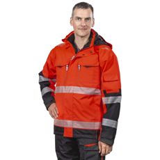 Vinter Varseljakke Anton Kl2 i rød og svart farge.