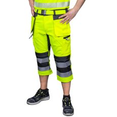 Fargerike capribukser med spikerlommer i stretch, perfekt for arbeid og fritid.