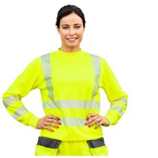 Gul varselskjorte Adley, klasse 2 og EN20471-sertifisert for høy synlighet.