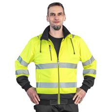 Gul hoodie med glidelås Anders, ideell for arbeid i kalde miljøer.