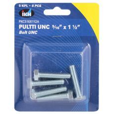 Sett med 5 galvaniserte bolter UNC 5/16 x 1 1/2 tommer.