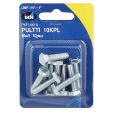Bolt Unf 1/4 X 1 tomme, 10-stykke, galvanisert for økt holdbarhet.
