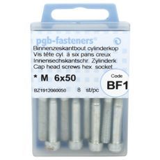 8 unbrakoskruer M6X50 i 8.8 kvalitet for robuste festeelementer.