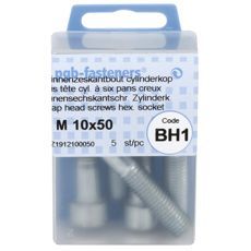 Unbrakoskrue M10X50 8.8 i 5-pack, ideell for både profesjonelle og fritidsbrukere.