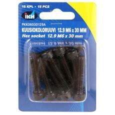 M6X30 unbrakoskrue 12.9, 15-pack, designet for høy belastning.