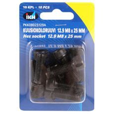 Unbrakoskrue M8X25 12.9, 10 stykker, høy styrke, ideell for forskjellige applikasjoner.