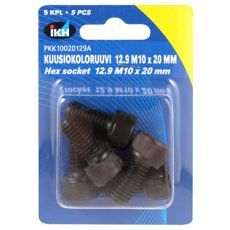 Unbrakoskrue M10X20, 5 stykker, 12.9, DIN912, perfekt for viktige konstruksjoner.