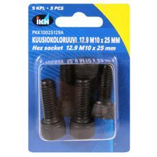 Unbrakoskrue M10X25 12.9 i pakke med 5 stykker for små prosjekter.