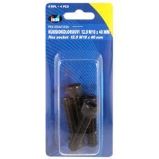 Unbrakoskrue M10X40 12.9, i 4-pack, ideell for mindre prosjekter og reparasjoner.