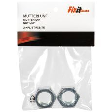 To forzinkede låsemuttere Unf 3/4", perfekt for pålitelige og robuste prosjekter.