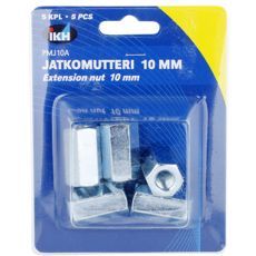 Forlengelsesmutter M10 for sikkerhet og holdbarhet, pakke med 5 stk.