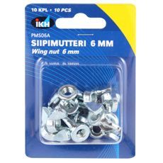 Vingemutter M6 i din 315, pakke med 10 stykker, perfekt for reparasjoner.
