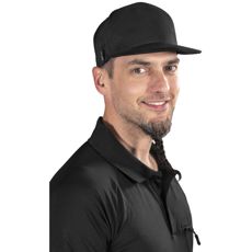 Louis svart caps med flat skjerm, ideell for utendørsaktiviteter.