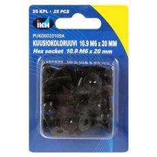 M6X20 umbrakoskruer 10.9, pakket i 25, for profesjonelle anvendelser.