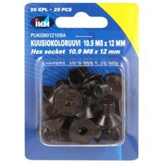 Unbrakoskrue M8X12, 10.9, 20 stykk, forsenket for presis og sikker installasjon.