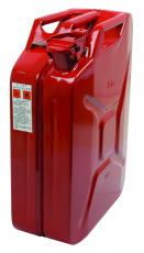 Jeepkanne for drivstoff med kapasitet på 20 liter, ideell for lengre reiser.