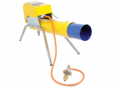 Gul fugleskremsel med stativ, effektiv i å beskytte avlinger mot fugler.