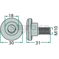 Bolt M10x32 for slåttkniv, sikrer at kniven fungerer optimalt.