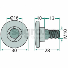 M10x28 bolt for slåttekniv, viktig komponent for effektiv gressklipping.