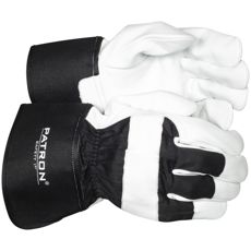 Slitesterke skinnhansker med sikkerhetsmansjett, perfekte for å sikre et trygt arbeidsmiljø.