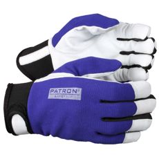 Borrelåshansker i lær med fôr, størrelse 9, perfekt for isolert arbeid.