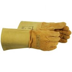 Sikkerhetslærhansker for sveisere, størrelse XXL for god passform.