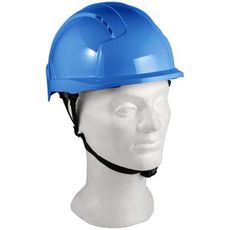 Evo Lite Linesman hjelm i blått, beskytter hodet under arbeid.