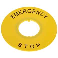 Merke for nødstopp, viktig for tydelig sikkerhetsmerking.
