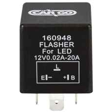 3-pol LED-blinklysrele for 12V transportører, konstruert for stabil ytelse.