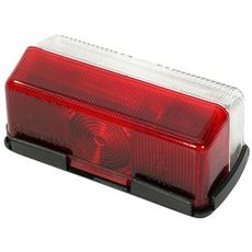 Rød/hvit posisjonslysbase for sikker bruk på kjøretøy og maskiner.