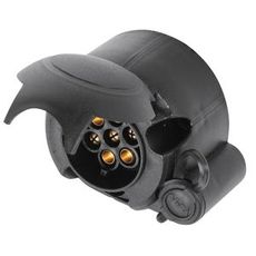 Skjøteuttak 7+1 din-pol i plast, perfekt for smidige og pålitelige elektriske tilkoblinger.