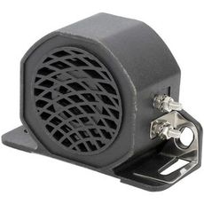 Kraftig ryggvarsler med lydnivå 107 dB, 12-36V, for sikkerhet.