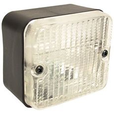 Hvitt ryggelys, kompakte mål 87x77 mm, ideelt for traktorer.