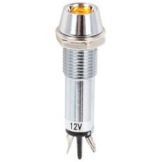 Gul kontrollampe 12V, viktig for å signalisere status i kjøretøy.
