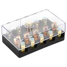 Brukbar 5-delers sikringsholder med cera og skrue, enkel å installere.