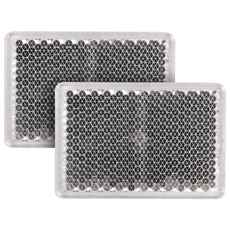 Selvheftende hvit refleks, 39x57 mm, 2-pack, for bedre synlighet i mørket.