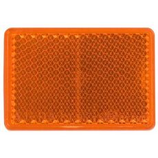 Selvheftende gul reflektor 39X57 mm, praktisk og lett å bruke.