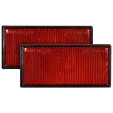 Reflekser i rød farge, selvklebende 55x105 mm, for sikkerhet og synlighet.