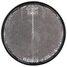 Rund hvit reflektor 84 mm, perfekt for å forbedre synligheten.