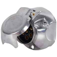 Syv-pols skjøteutløp i aluminium, robust konstruksjon for holdbare tilkoblinger.