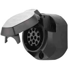 13-pols 12V skjøteutløp i plast, perfekt for ulike elektriske tilkoblinger.