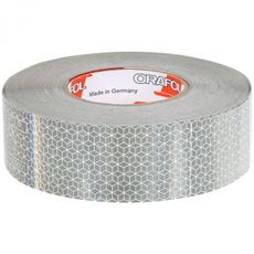 Reflekterende hvitt merkebånd 50mmx50m, ideelt for tydelig veimerking.