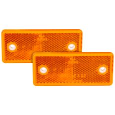 Reflekser i gult, 96X42 mm, 2 stk med monteringshull, perfekt for synlighet.