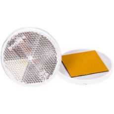 Selvklebende refleks i hvit rund design, 61 mm, perfekt for sikkerhet og synlighet.